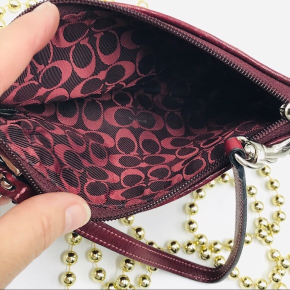 Coach Maroon Suede Leather Wristlet EUC - Picture 4 of 5